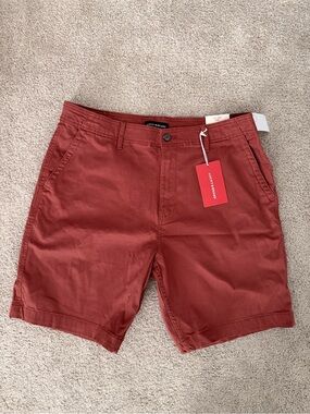 Lucky Brand Men's Brick Red Flat Front Chino Shorts